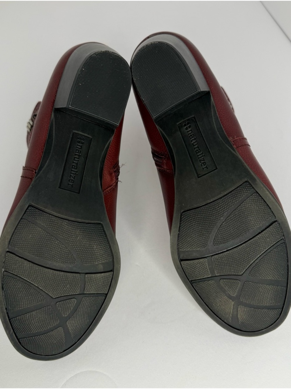 Naturalizer Women's Burgundy Leather Ankle Booties - Picture 8 of 8